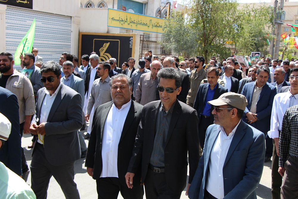حضور امدادگران سیستان و بلوچستان در راهپیمایی روز قدس