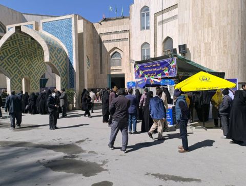 برپایی میز خدمت، پایگاه حامی یابی و نمایش اقدامات شاخص در مصلای کرج