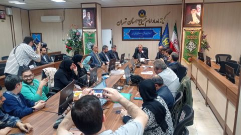 نشست خبری سیدابوالفضل پرپنچی، مدیر کل کمیته امداد استان تهران بعدازظهر شنبه ۲۵ اسفند ماه ۱۴۰۳ 