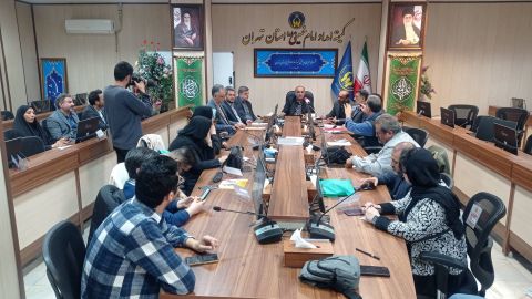 نشست خبری سیدابوالفضل پرپنچی، مدیر کل کمیته امداد استان تهران بعدازظهر شنبه ۲۵ اسفند ماه ۱۴۰۳ 