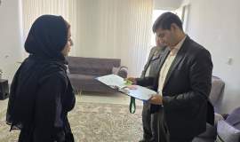 تقدیر مدیر کل کمیته امداد خراسان شمالی از نخبه فرهنگی_ورزشی تحت حمایت در شهرستان بجنورد 