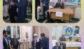 برپایی میز خدمت کمیته امداد در نماز جمعه شهرستان صالح‌آباد