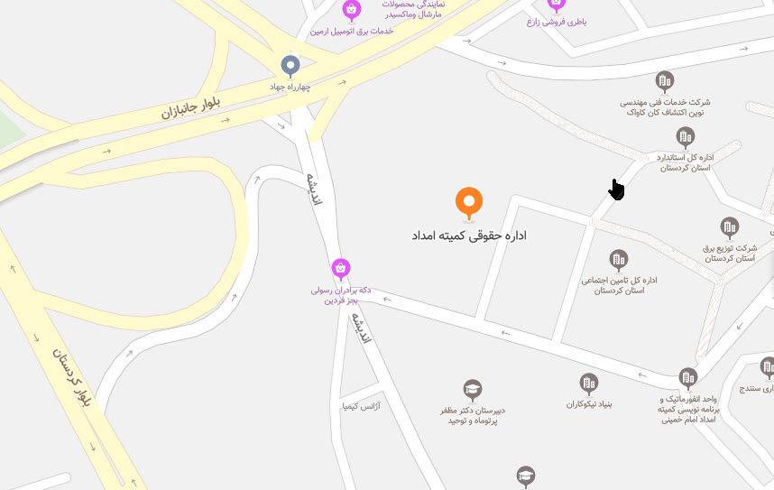 نقشه سنندج