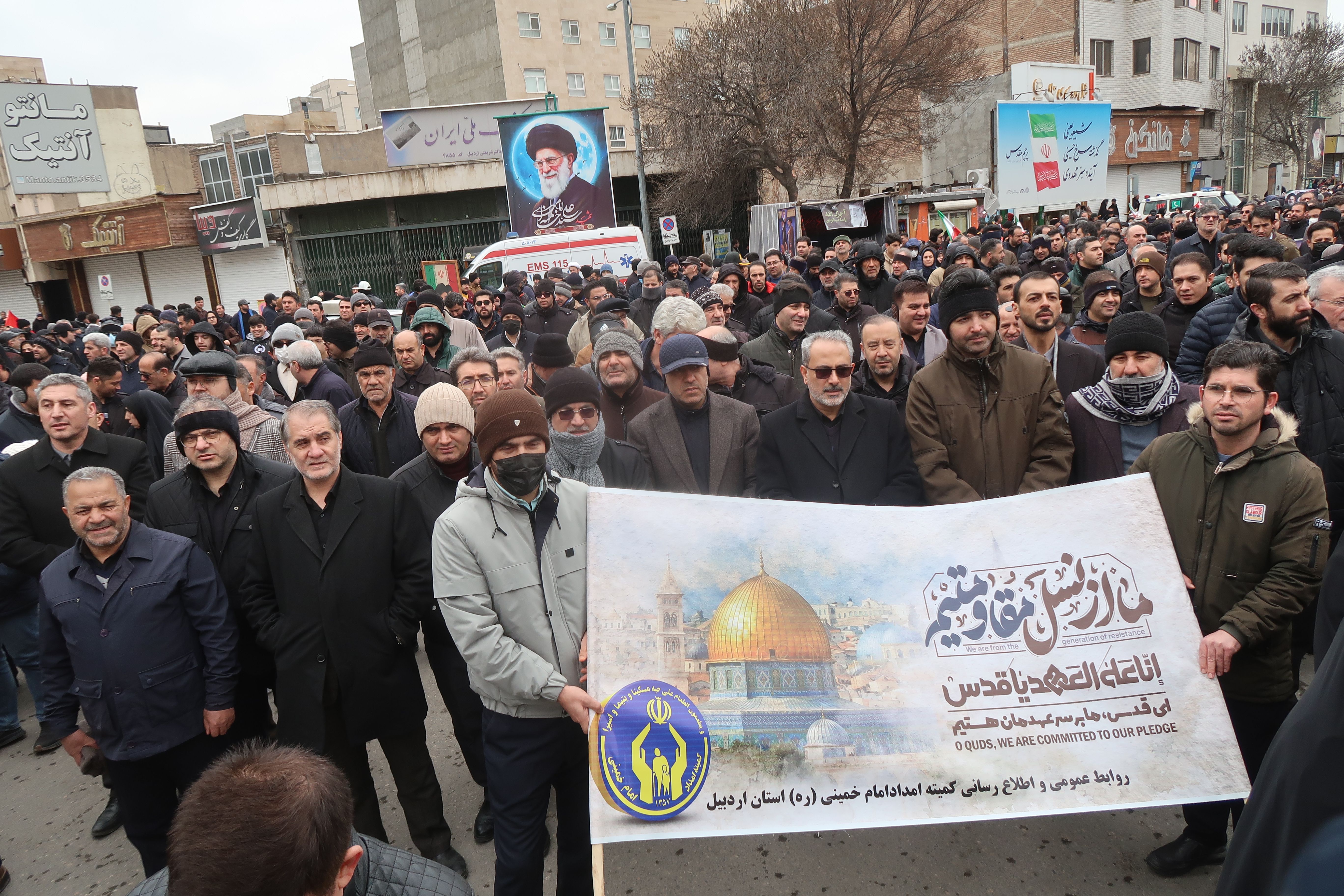 حضور پرشور امدادگران کمیته امداد استان اردبیل در راهپیمایی روز جهانی قدس